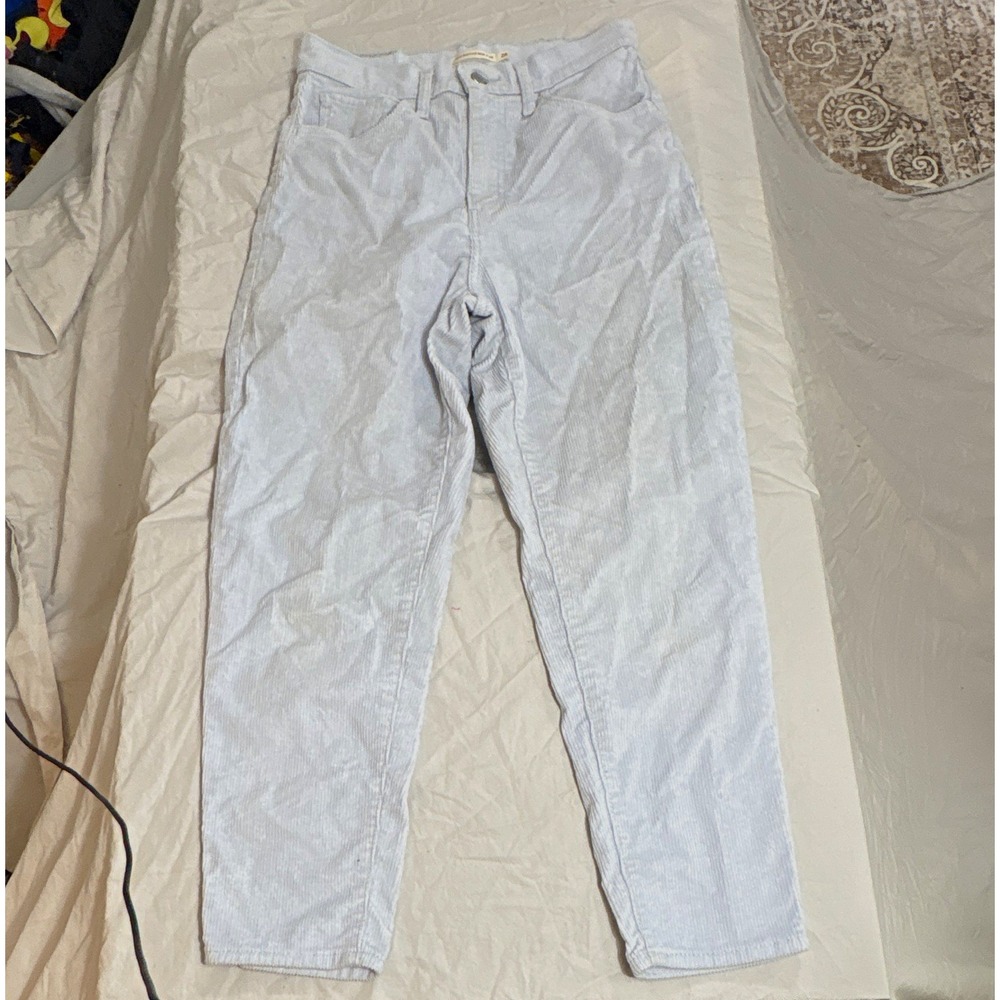 Levis Womens W28 L27 High Rise Corduroy Pants Light Blue Straight Leg 55772A